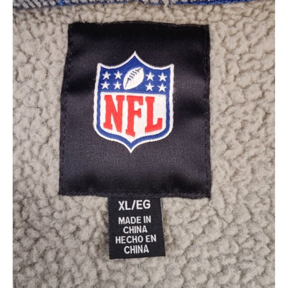 NFL Indianapolis Colts Embroidered Full Zip Up Sherpa Lined Hoodie Size XL - Picture 5 of 9